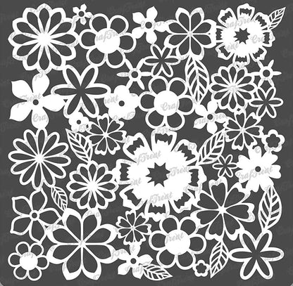 Reusable Wild Flowers, Leaves & Branches Stencils for Painting on Wood, Wall, Furniture, Canvas, Paper, Fabric, Floor & Tile – Pack of 2 Floral DIY Craft Paint Stencil 6x6 Inches