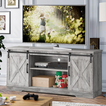Farmhouse TV Stand, Entertainment Center for 65 Inch TV Media Console Cabinet