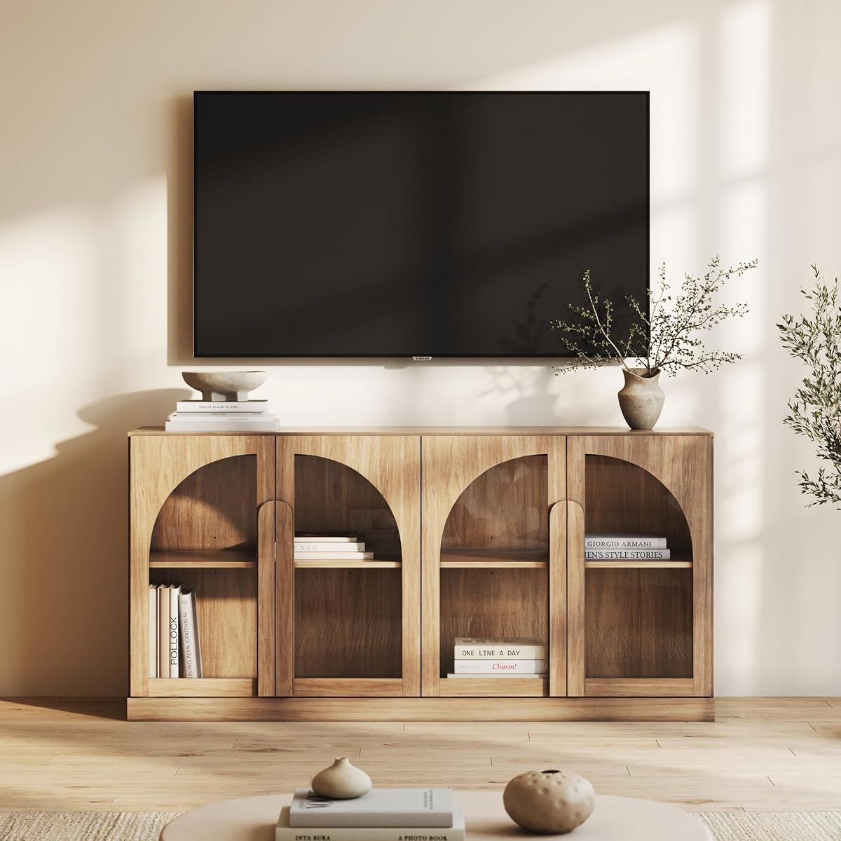 64" Kitchen Storage Cabinet with Adjustable Shelves