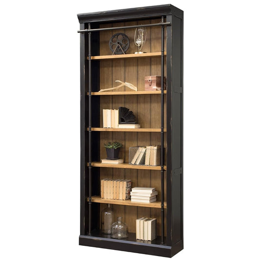 Fully Assembled Aged Ebony Toulouse 6 Shelves Bookcase