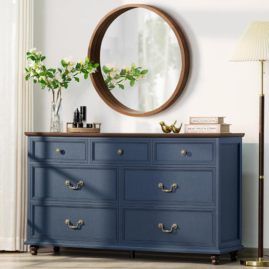Farmhouse 54" 7 Drawers Dresser for Bedroom