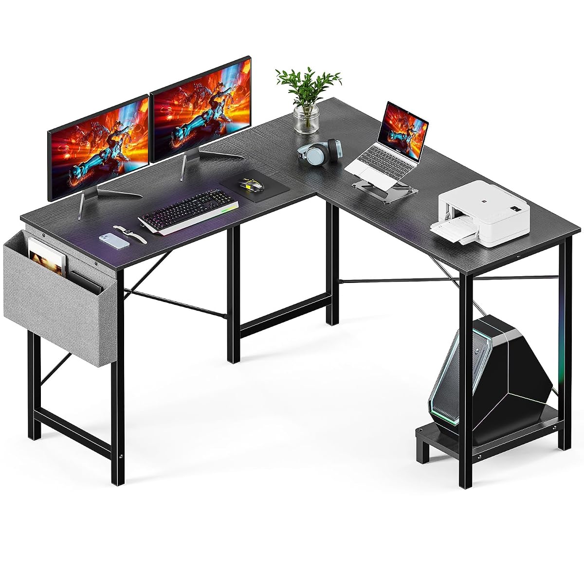 L Shaped Desk, Gaming Desk, Corner Table, 50 Inch