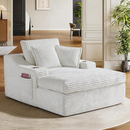 Oversized Chaise Lounge Chair Indoor, Upholstered Sleeper Sofa Bed
