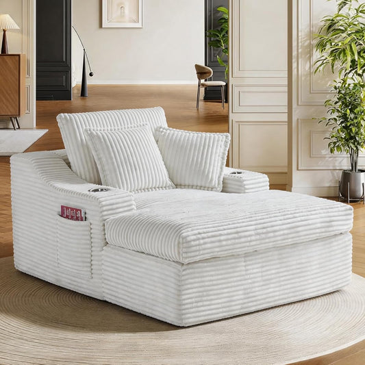 Oversized Chaise Lounge Chair Indoor, Upholstered Sleeper Sofa Bed