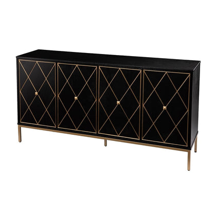 Marradi Sideboard Cabinet with Storage - Transitional Design, Black Iron and Wood - Ideal for Entryway, Living Room (DN1111930)