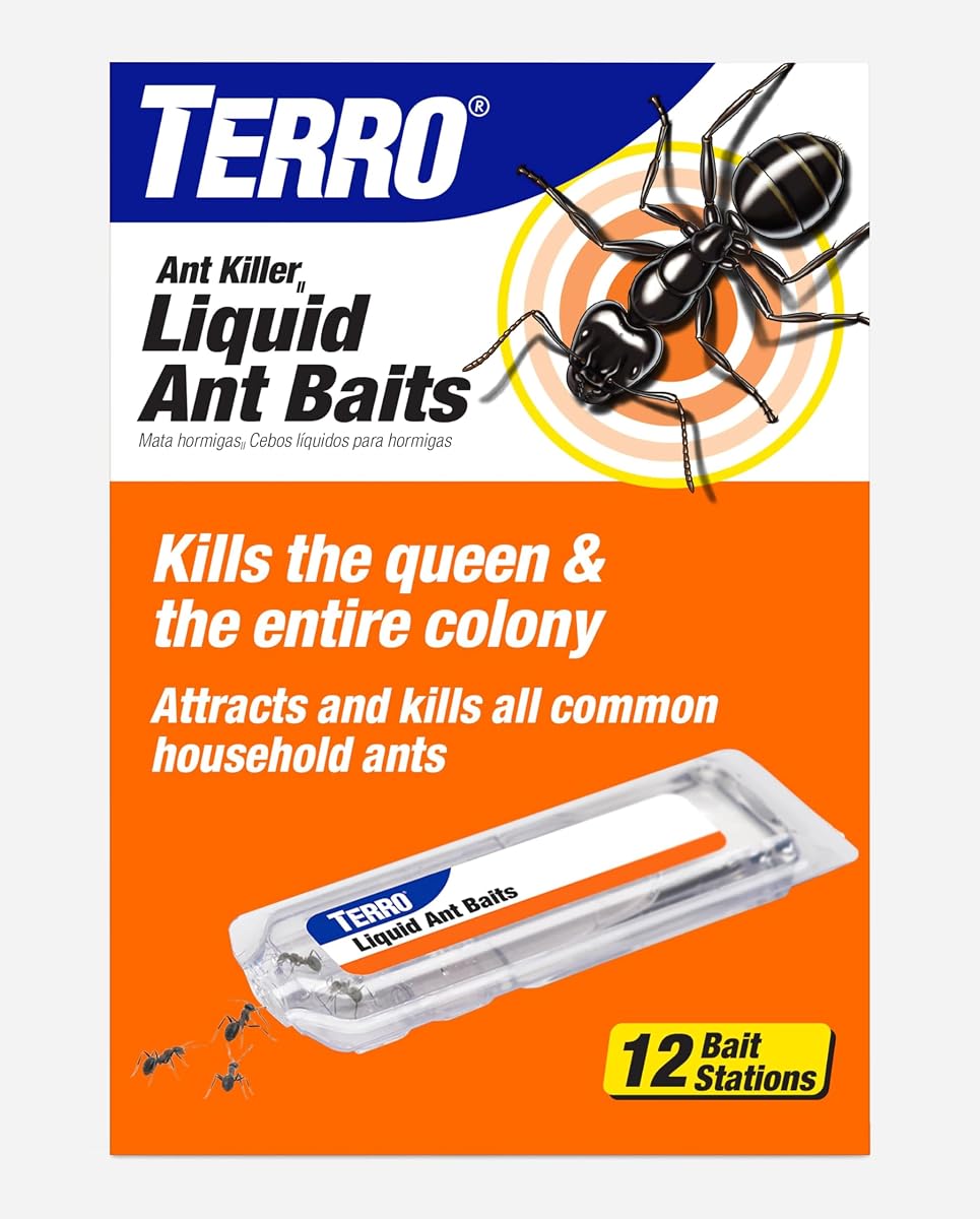 TERRO Liquid Ant Killer Bait Stations, 12-Pack, Indoor Ant Traps, T300B