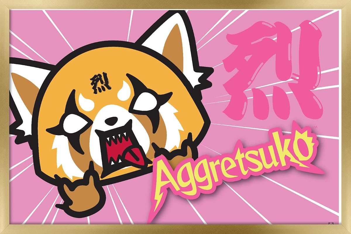 Aggretsuko - Horns Wall Poster, 22.4L x 14.7W, Gold Framed Version