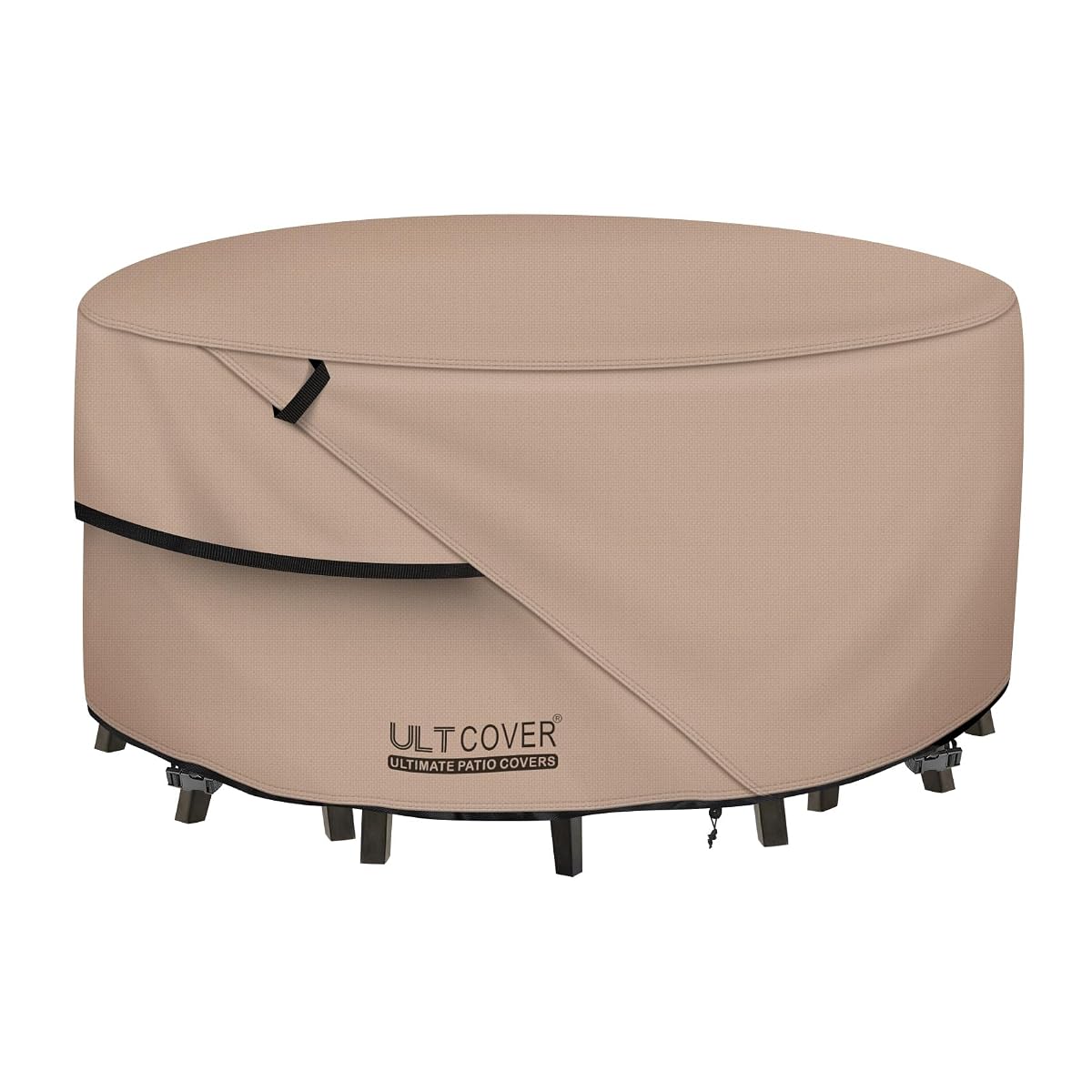 Round Patio Furniture Cover - Outdoor Waterproof Table with Chair Set Cover 92 inch
