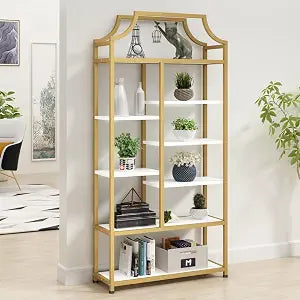 8-Tier Open Shelf Bookcase, 70.87"H x 31.5"L Lux Etagere Bookshelf, view 2