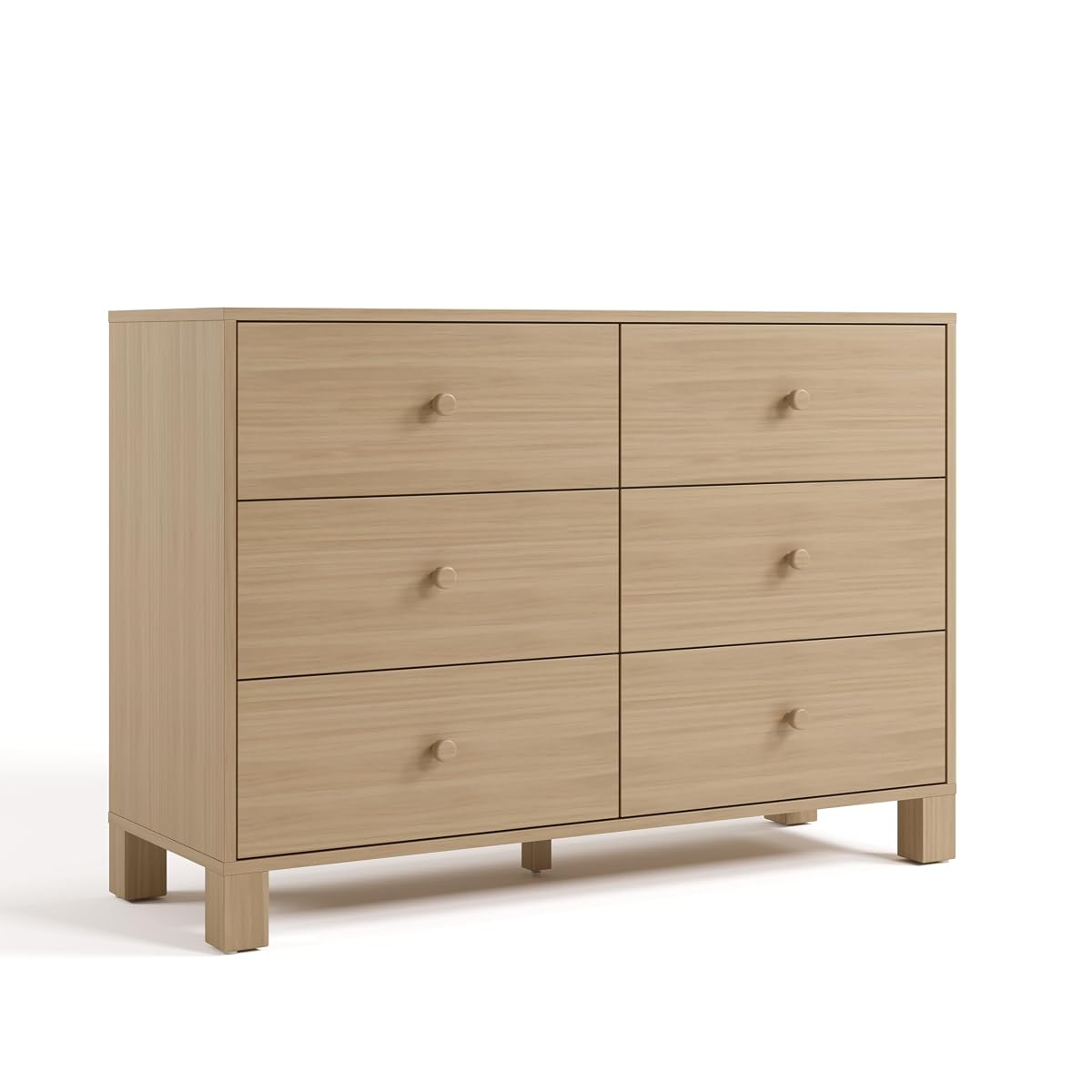 California 6 Drawer Double Dresser, Driftwood