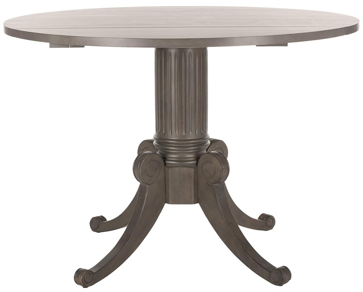 SAFAVIEH Furniture - Forest Drop Leaf Dining Table - Grey Wash - Solid Wood - Farmhouse Drop Leaf Design - Seats 4 - Ideal for Dining Room, Kitchen, 43.3"W x 43.3"D Open (DTB1000C)