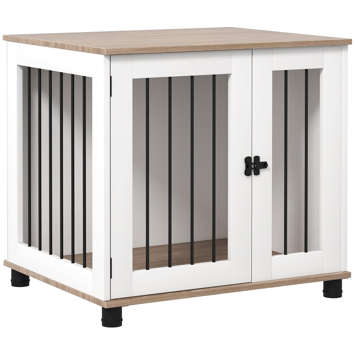 Dog Crate Furniture with Lockable Door for Medium Dogs, Walnut Brown