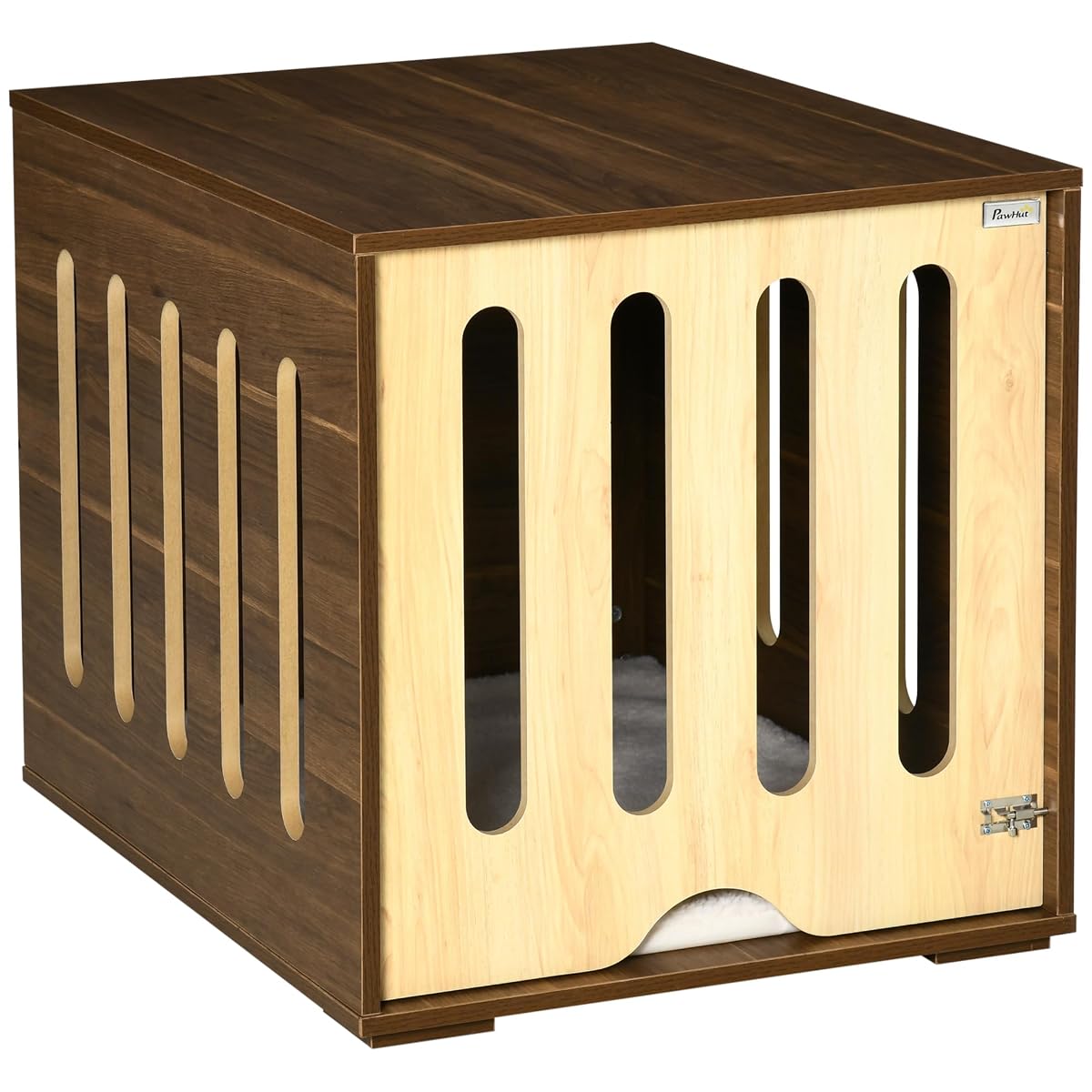 Furniture Style Dog Crate End Table with Removable Door Panel Brown
