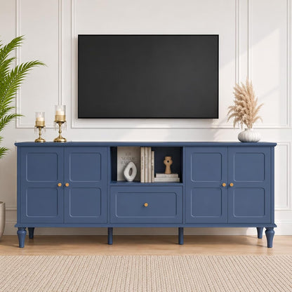 67" Mid-Century Modern TV Stand for TVs Up to 75 Inches, Blue