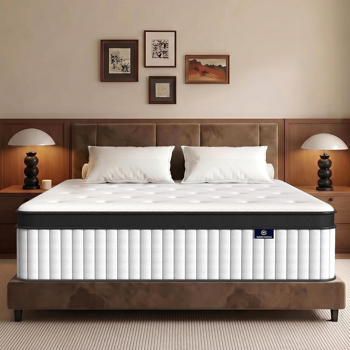 Twin Mattress, 10 Inch Hybrid Mattress in a Box, Fiberglass Free