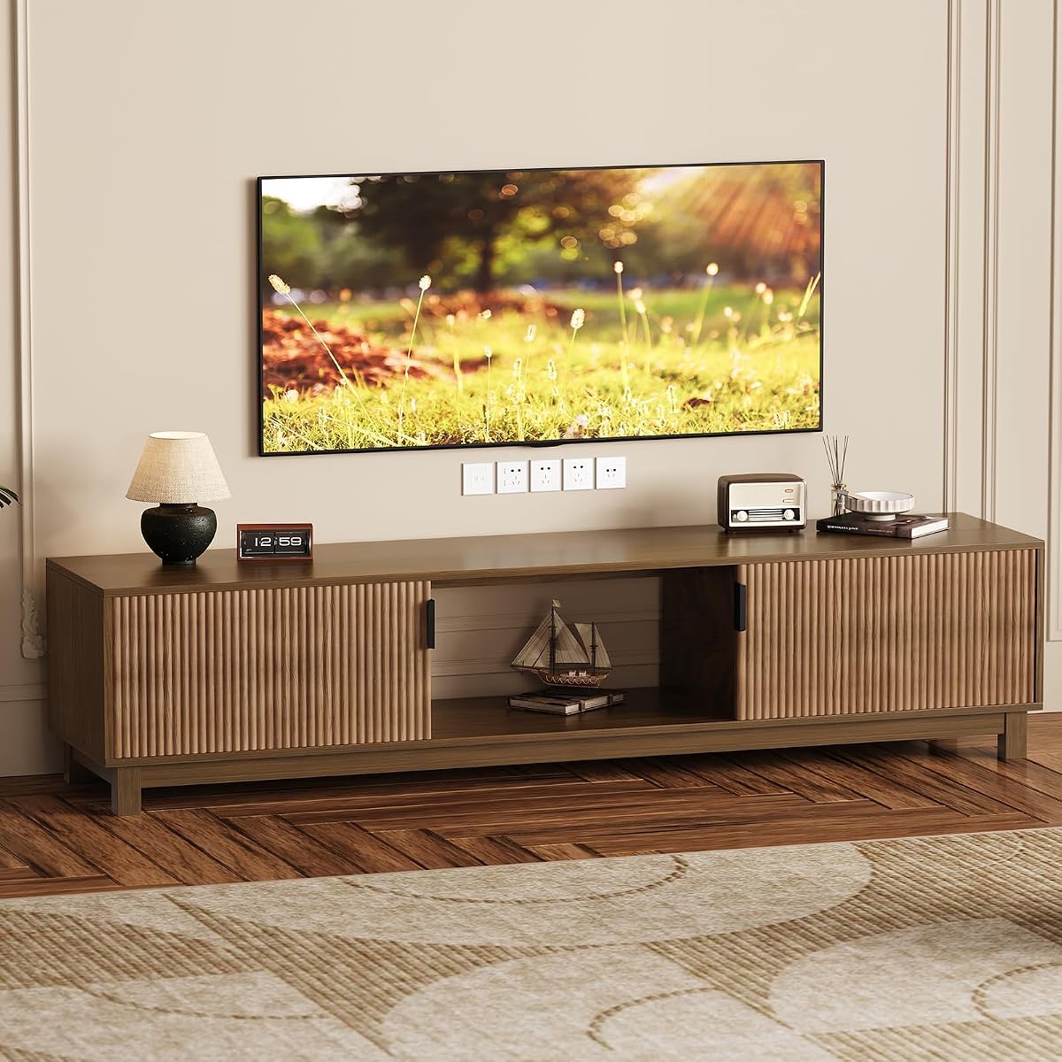 Fluted TV Stands for TVs Up to 75 Inches