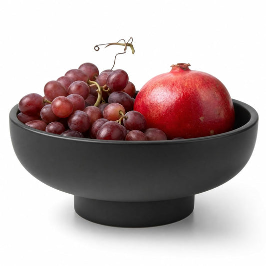 Black concrete extra large decorative fruit bowl