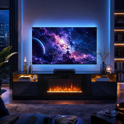 MXV 70" Fireplace TV Stand for TVs Up to 80"
