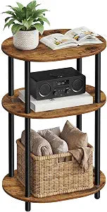 Side Table, Small End Table, Tall Nightstand, Steel Frame, view 2