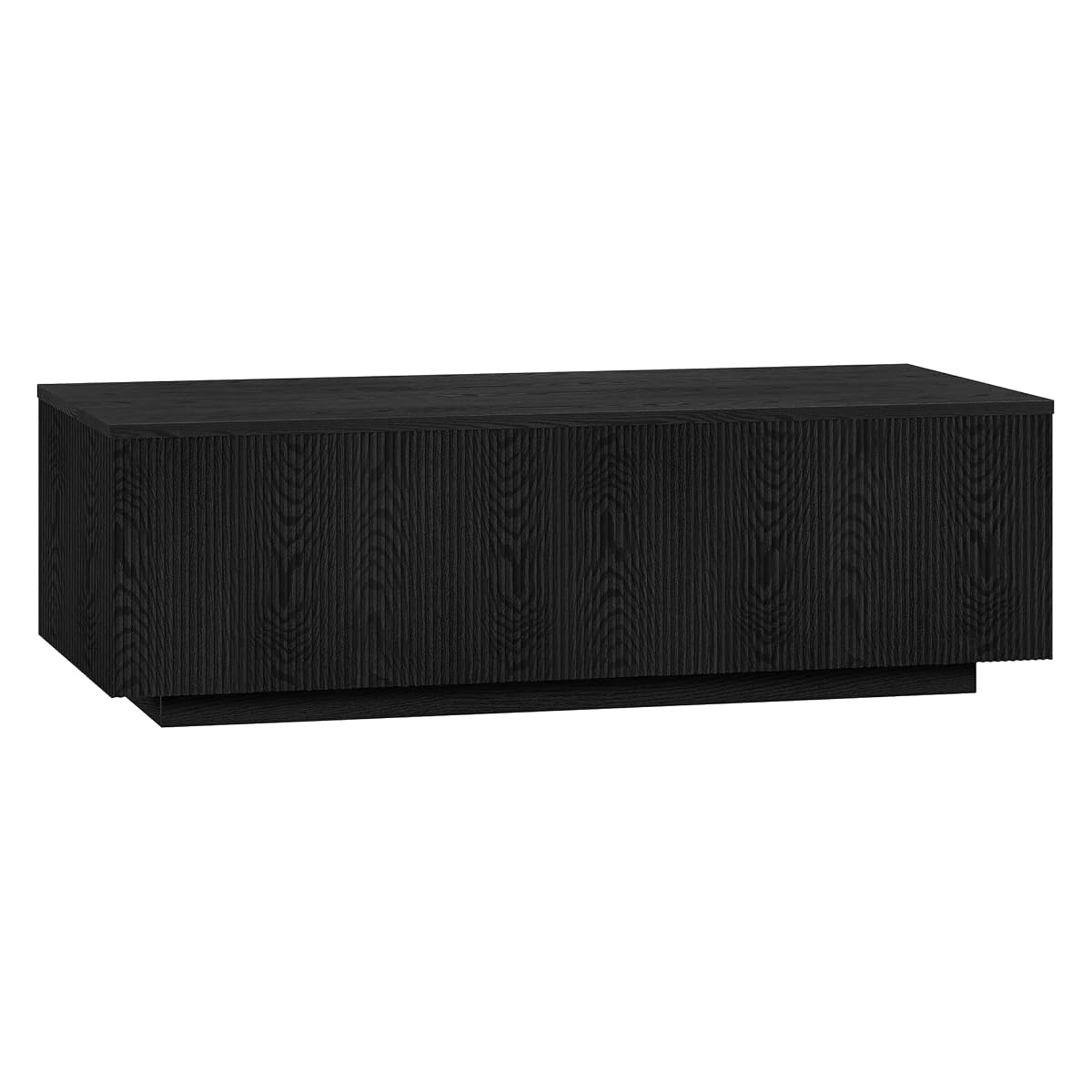 Henn&Hart 48" Modern Fluted Coffee Table, Natural Black