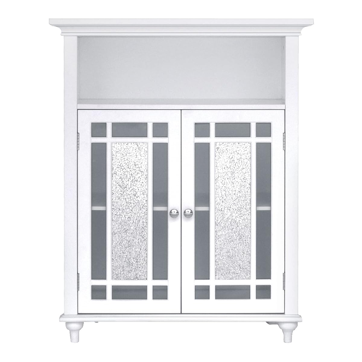 Windsor 26.5 in. x 34.02 in. 2-Door Freestanding Wooden Floor Cabinet with Adjustable Shelves for Storage Solutions in Bathrooms, Kitchens, Laundry Rooms, Home Offices, White