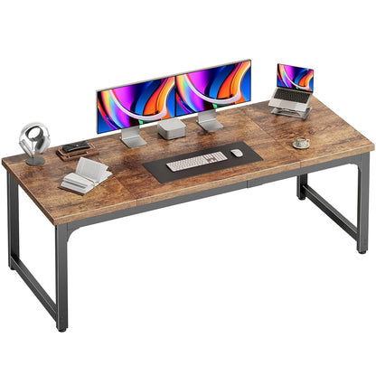 63 x 24 Inch Computer Desk, 0.95'' Thicker, Duty, Rustic Brown
