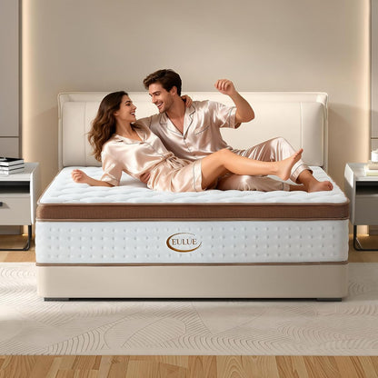 Queen Size Mattress 12 Inch, Hybrid Mattresses in a Box, Medium Firm Individual Pocket Springs Fiberglass Free Breathable and Stress-Relieving CertiPUR-US 80" x 60"