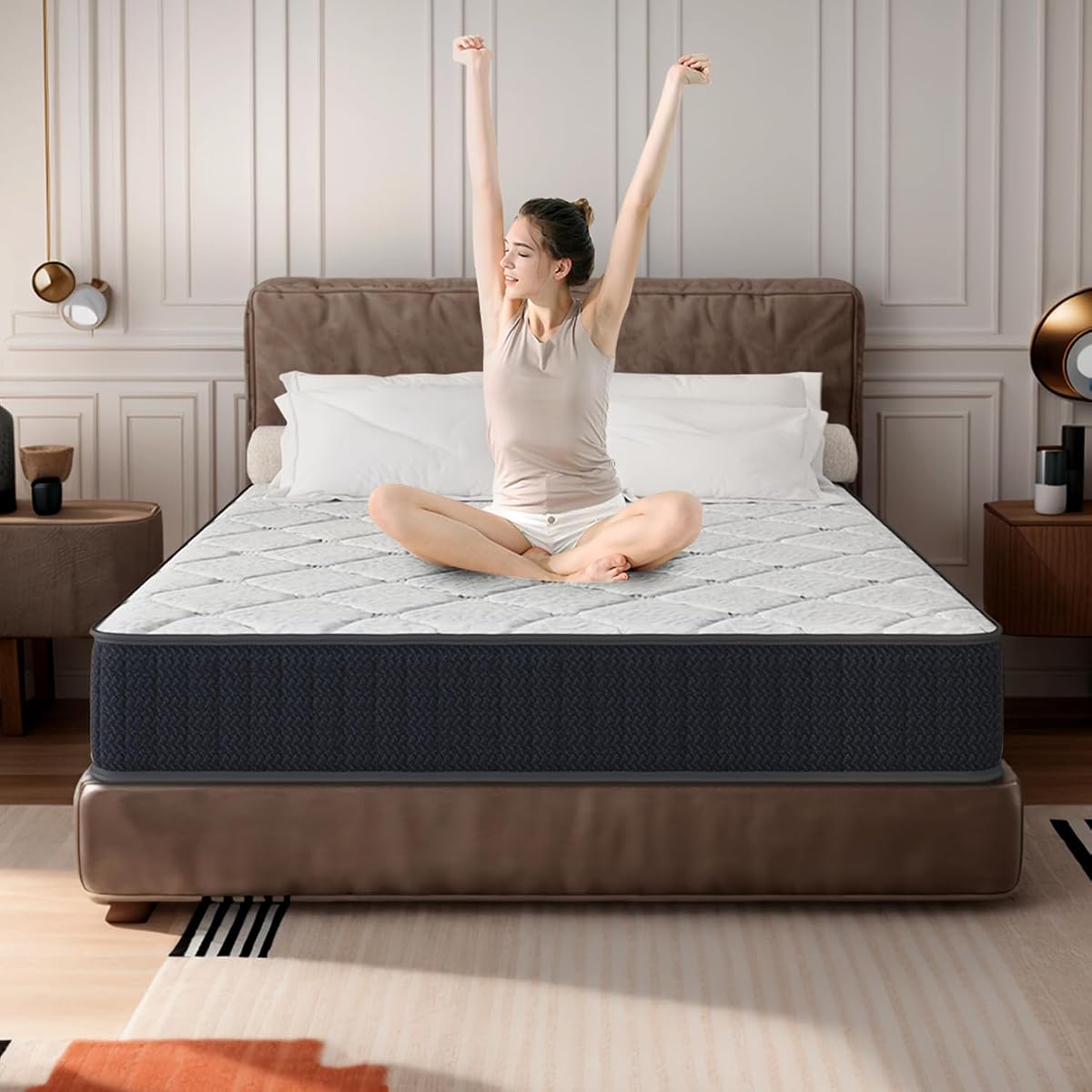 10 Inch Queen Hybrid Mattress in a Box, Medium Firm Memory Foam
