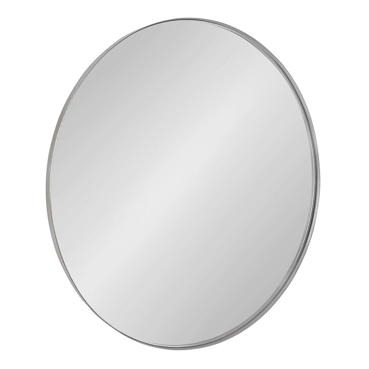 Rollo Modern Round Wall Mirror, 28 inch Diameter, Silver, Beautiful Circle Mirror for Wall