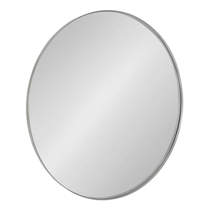 Rollo Modern Round Wall Mirror, 28 inch Diameter, Silver, Beautiful Circle Mirror for Wall