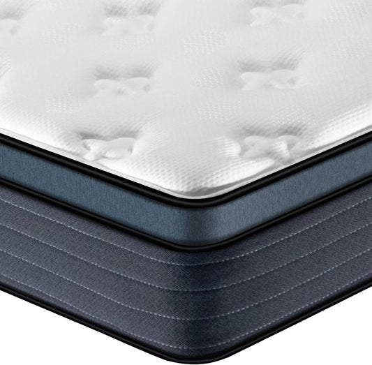 Queen Size Mattress 14 Inch, Queen Mattress in a Box for Comfort Night, Medium Firm Memory Foam Hybrid Mattress with Pocket Coils for Pressure Relief and Motion Isolation, 180 Night Trial