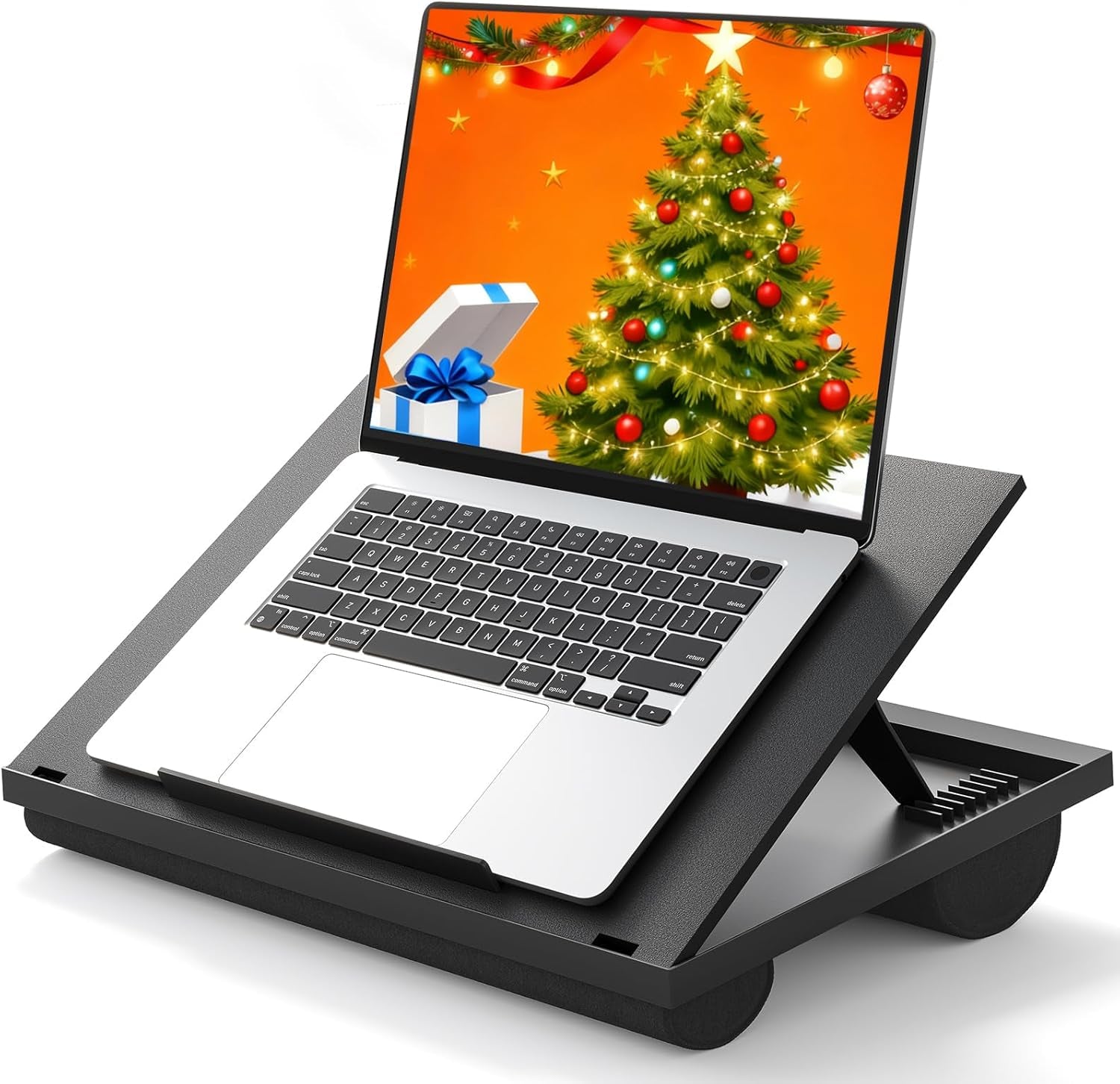 Adjustable Laptop Stand with 8 Angles - Dual Cushion Desk for Sofa, Bed, Car or Work Table by