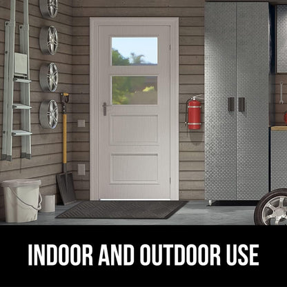 100% Waterproof All-Season Weathermax Doormat US Designed Natural Rubber, Stain Fade Resistant, Low Profile Indoor Outdoor Door Mats, Easy Clean, 17X29 Gray Diamond