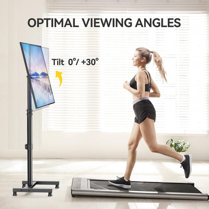 TV Floor Stand for 13-43 Inch Flat/Curved Tvs up to 44 Lbs, 8 Level Height Adjustable Monitor Floor TV Stand with VESA 200X200, Portable TV Mount Stand for Living Room, Bedroom, Office