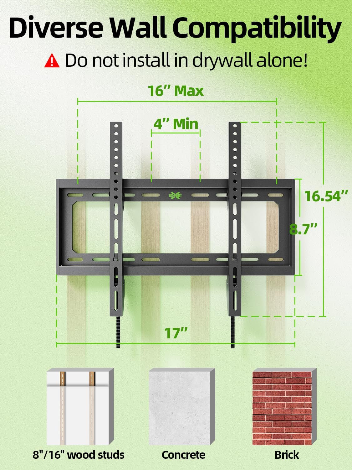 Tilting TV Wall Mount Bracket Low Profile for Most 26"-60" LED, LCD, Flat Television, TV Bracket Tilt Mount for VESA 400X400Mm- up to 99Lbs, Quick Lock and Release Fits 12" 16" Stud