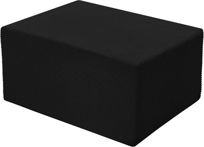 Ottoman for Cloud Sectional Boneless Couches Living Room, Modular Ottoman for Deep Seat Oversized Couch, Memory Foam Compressed Spineless Foot Rest for Bedroom Apartment Black