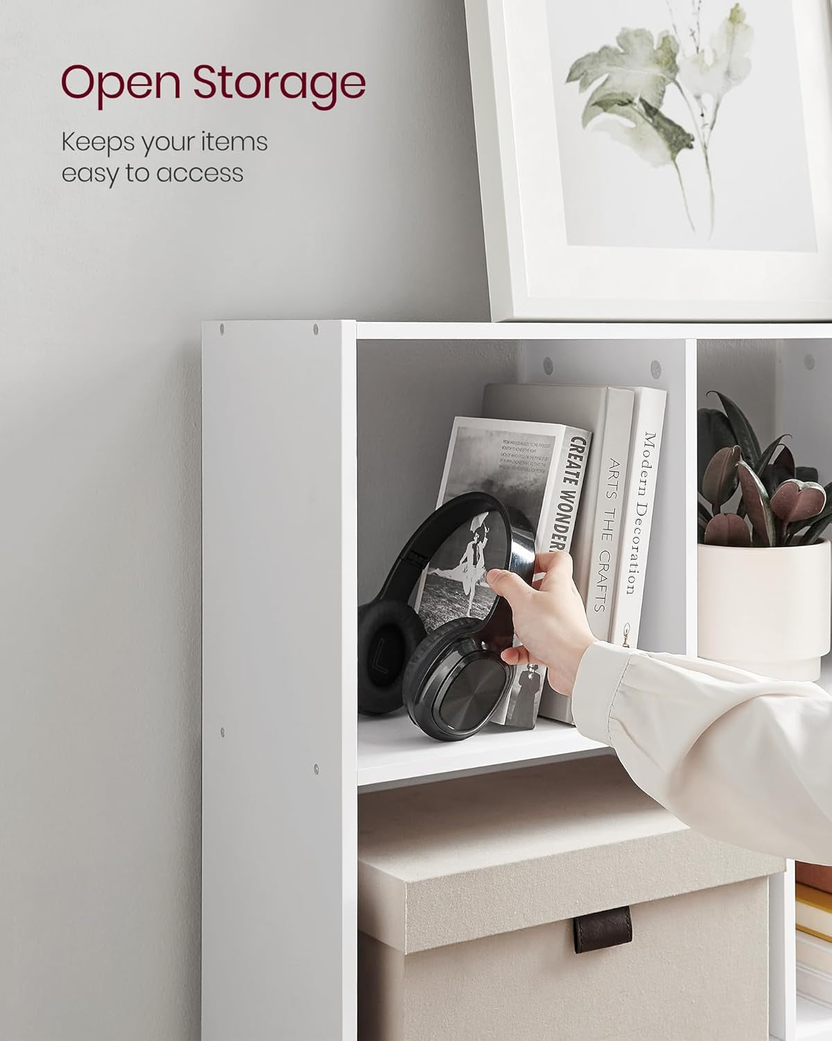 Bookcase, Bookshelf, Freestanding Storage Unit, 11 Open Compartments, Used Horizontally, Vertically, Upside Down, 11.8 X 49.6 X 39.4 Inches, for Living Room, Study, Office, White ULBC054T14