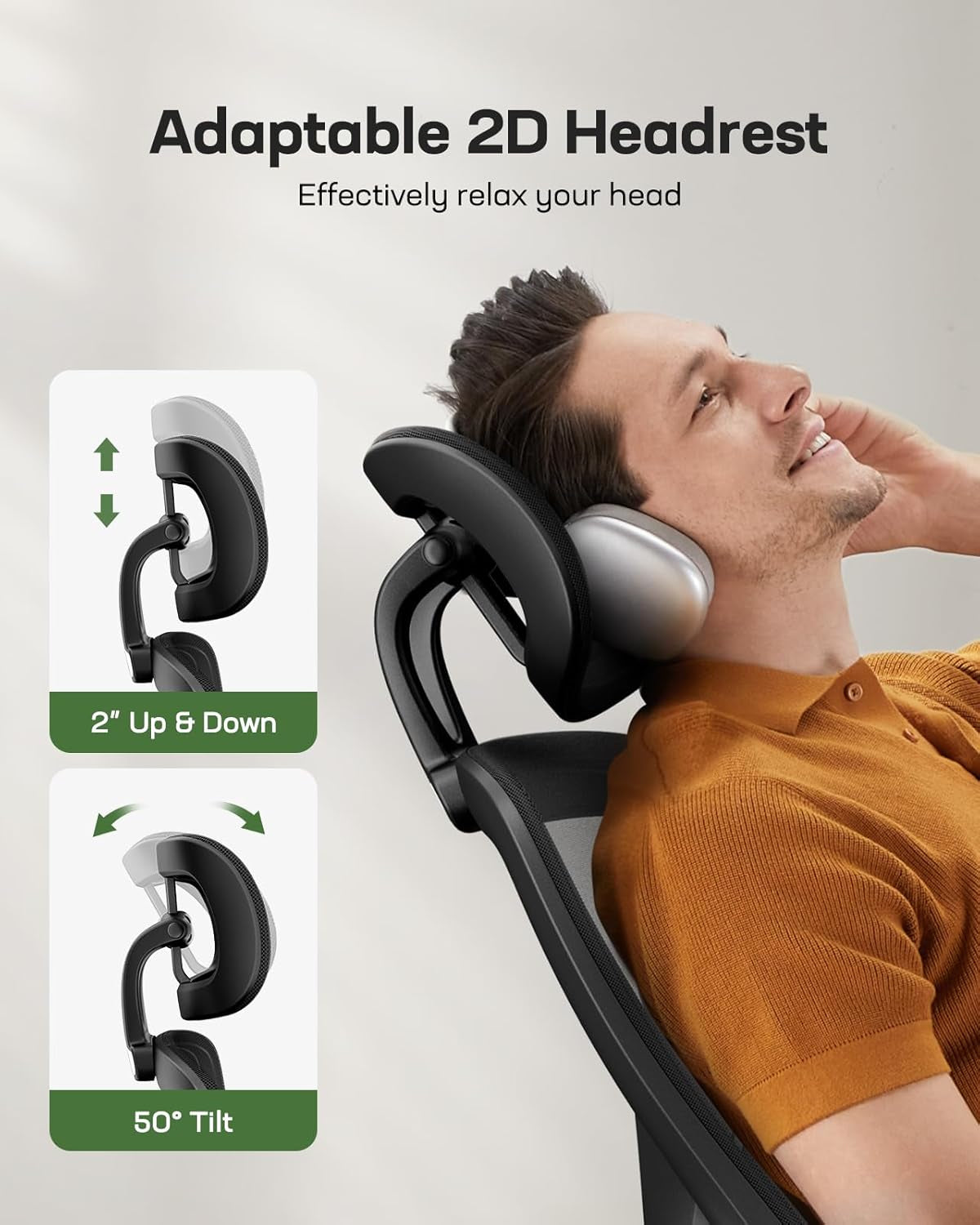 Ergonomic Mesh Office Chair High Back Desk Chair Adjustable Lumbar Support with Headrest Flip-Up Liftable Arms Swivel Computer Task Chair for Big and Tall People