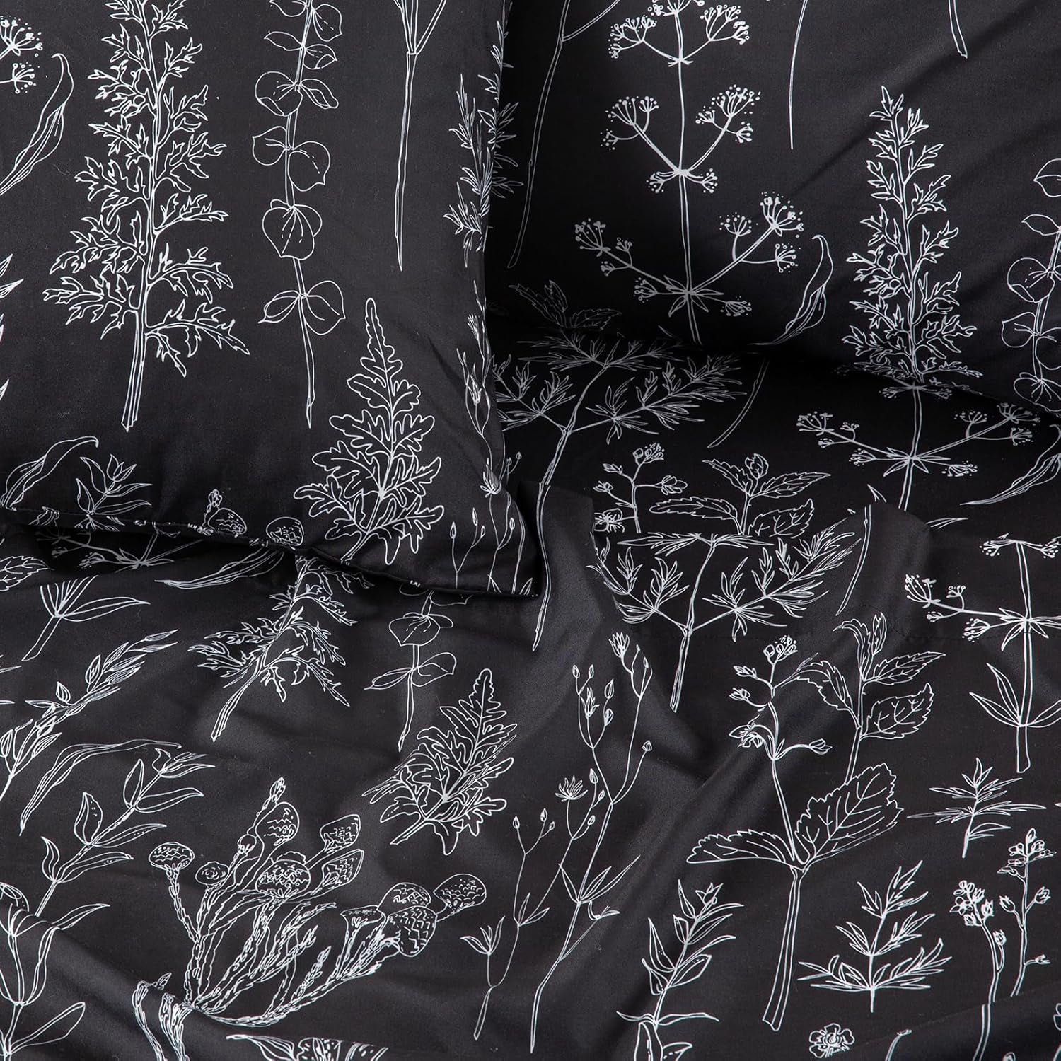 Grey Black Sheets King,Deep Pocket Sheets, 1800 Thread Count Pattrn Bed Sheets Soft Breathable Cute Printed Boho Farmhouse Bed Sheets, Oeko-Tex Certificated- up to 18 Inch