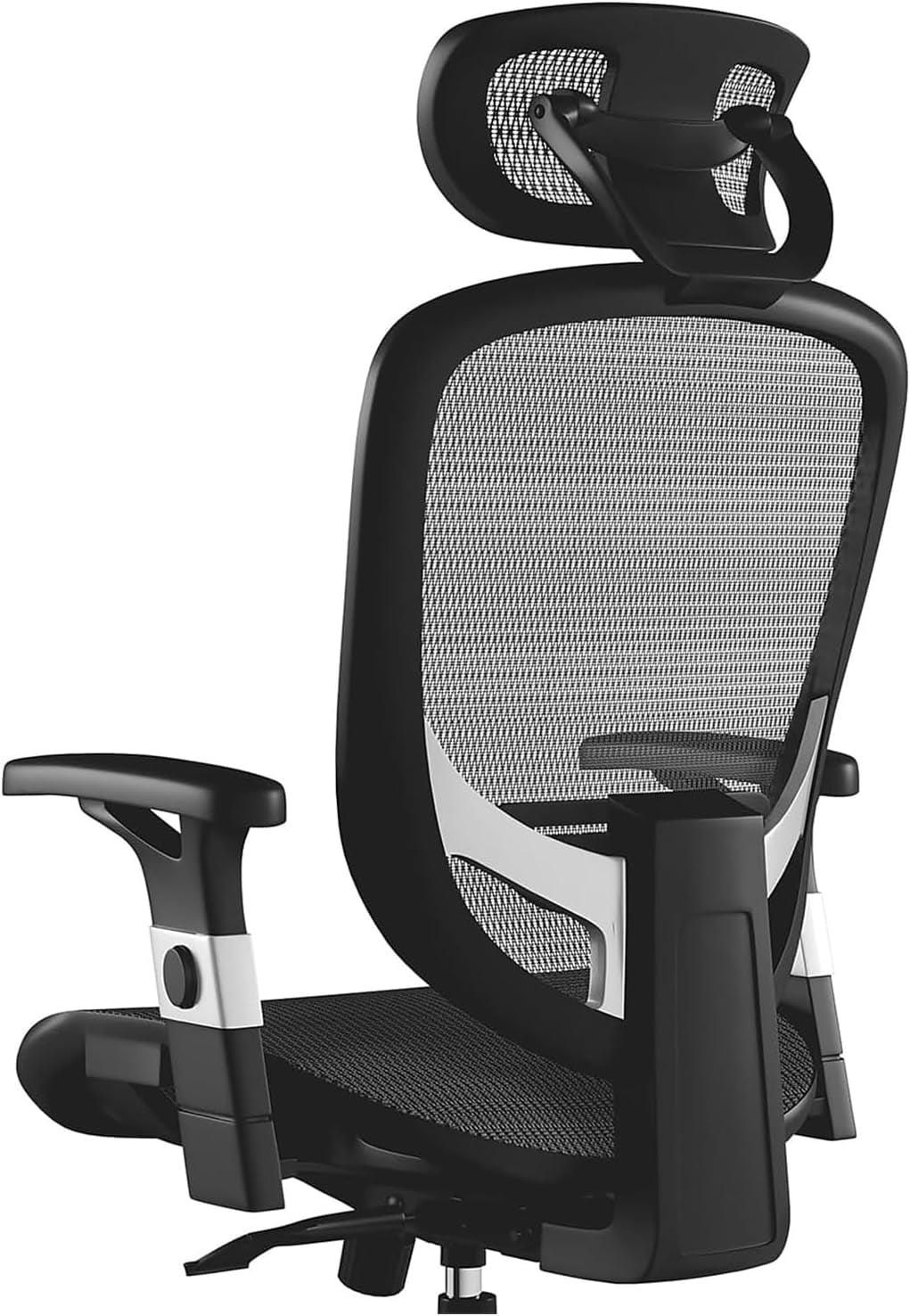Hyken Ergonomic Swivel Task Chair, Adjustable Office Chair with Breathable Mesh and Lumbar Support, Perfect for Home and Office, Black