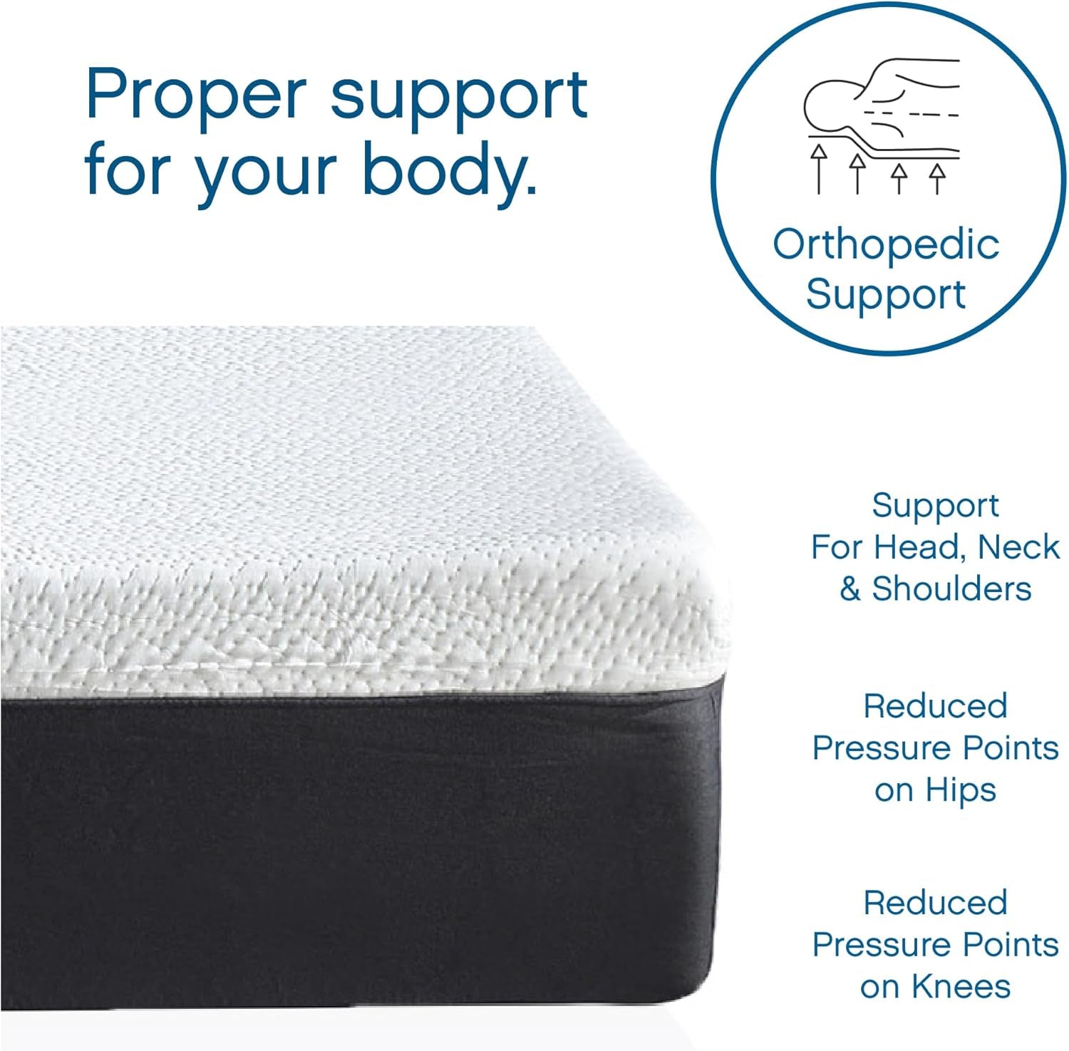 12 Inch Queen Memory Foam Mattress Medium Firm, Queen Size Memory Foam Mattress Cooling, Made in the USA, 12" Depth with Pressure Relief, Certipur-Us Certified No Fiberglass, Coolgel Bed