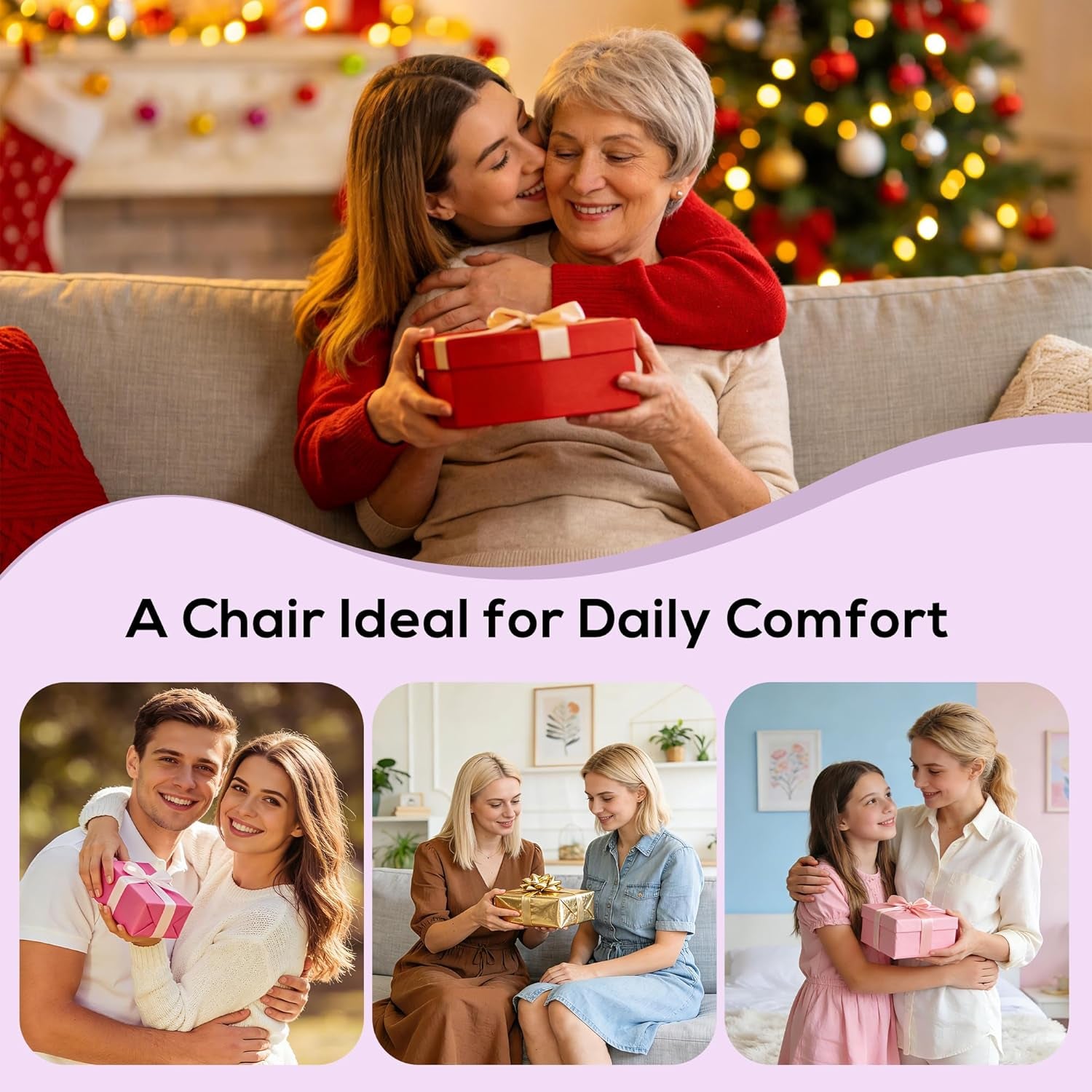 Small round Vanity Chair, Armless Home Office Desk Chairs with Back, Height Adjustable & 360° Swivel, Cute Comfy Vanity Computer Chair for Bedroom, Home Office, Purple