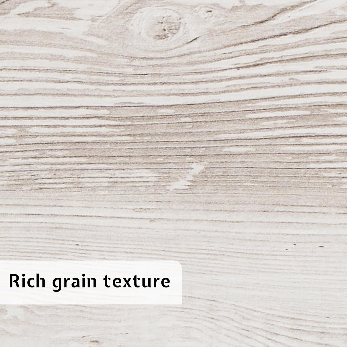 King Size Farmhouse Bed Frame with 51" Headboard, LED Lights, Rustic Wood Look, No Box Spring Needed, Ash White