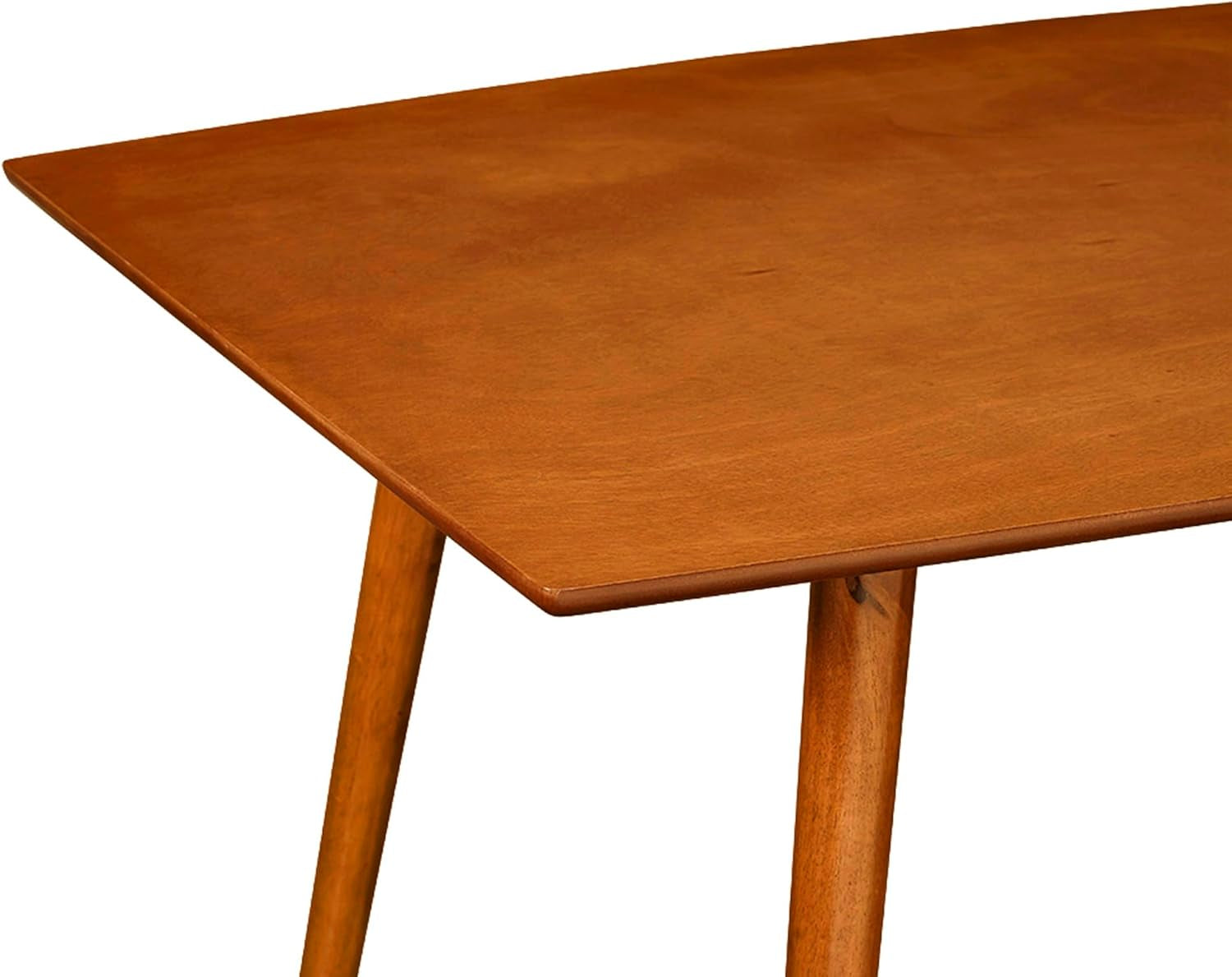 6 Person Mid Century Modern Wood Hairpin Rectangle Dining Room Kitchen Table Set Dining Chairs, 60 Inch, Brown
