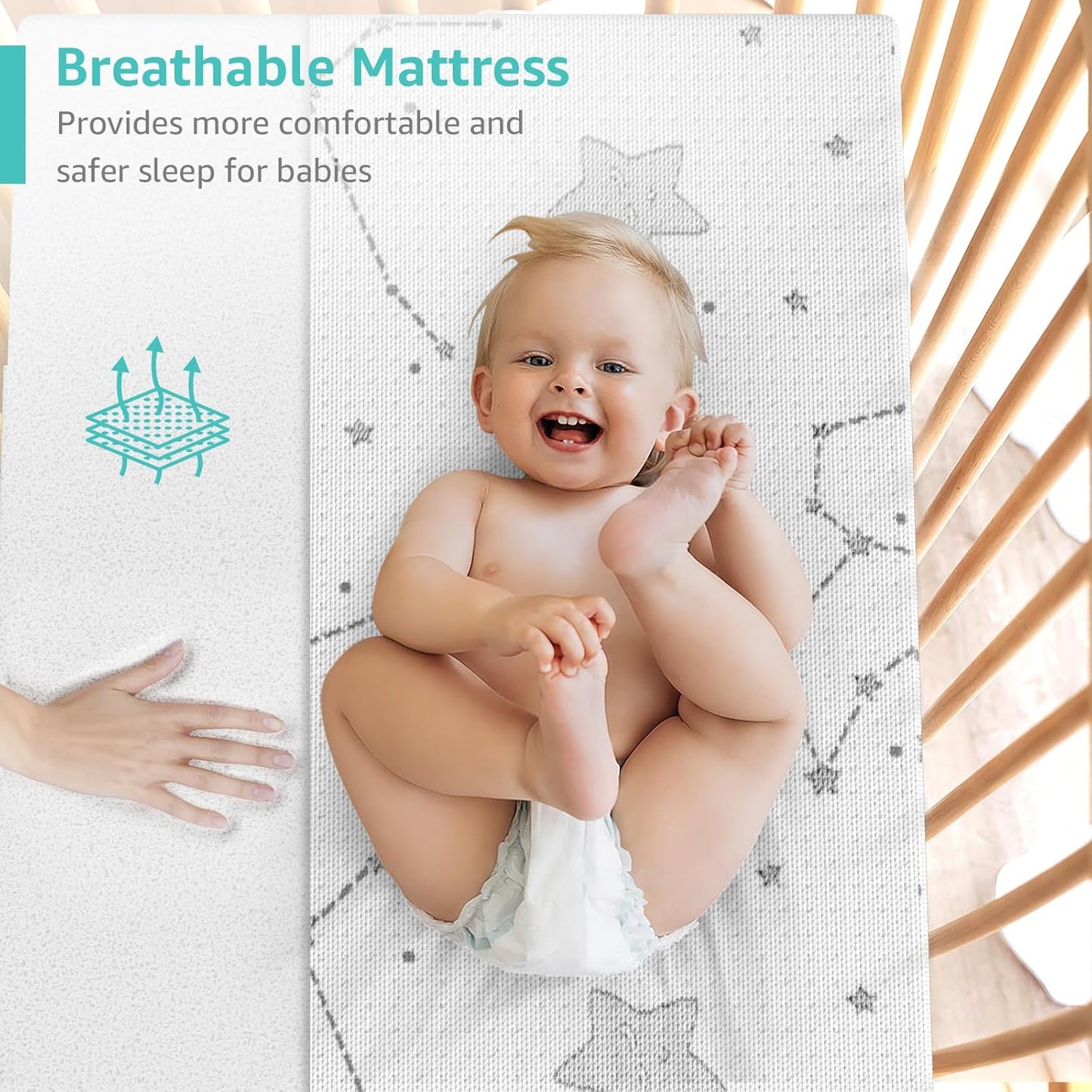 Pack and Play Mattress Topper Baby Pack N Play Mattresses for Playpen and Playard with Washable Cover 38"X26"X1", 1 Pack Firm Foam