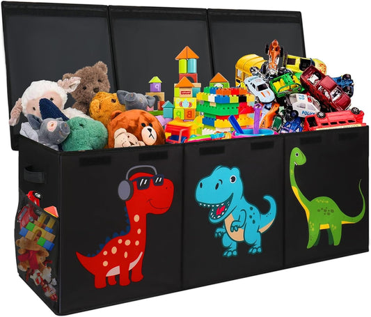 Extra Large Toy Box Chest, Collapsible Storage Organizer with Lids, Sturdy Dinosaur Toybox for Boys Girls, 40"X16"X16" Kids Storage Bin Box Baskets for Living Room, Playroom, Bedroom, Nursery