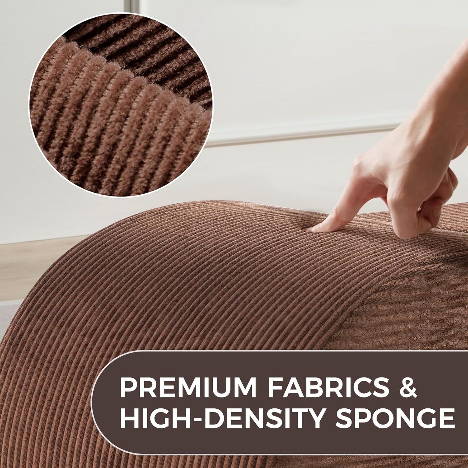 Yoga Chair Lounge for Adult, Ergonomic Chaise Lounge Chair with Side Pocket, Headrest, Waist Pad, Perfect for Stretching, Massage, and Relaxation, Used in Living Room, Bedroom（Brown）