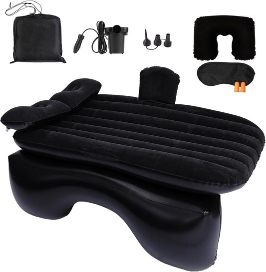 Inflatable Car Air Mattress Back Seat Bed with Air Pump,55" (L) X 35" (W) Portable Thickened Car Travel Camping Sleeping Air Mattress Blow up Bed for Mid-Size,Full-Size Car SUV