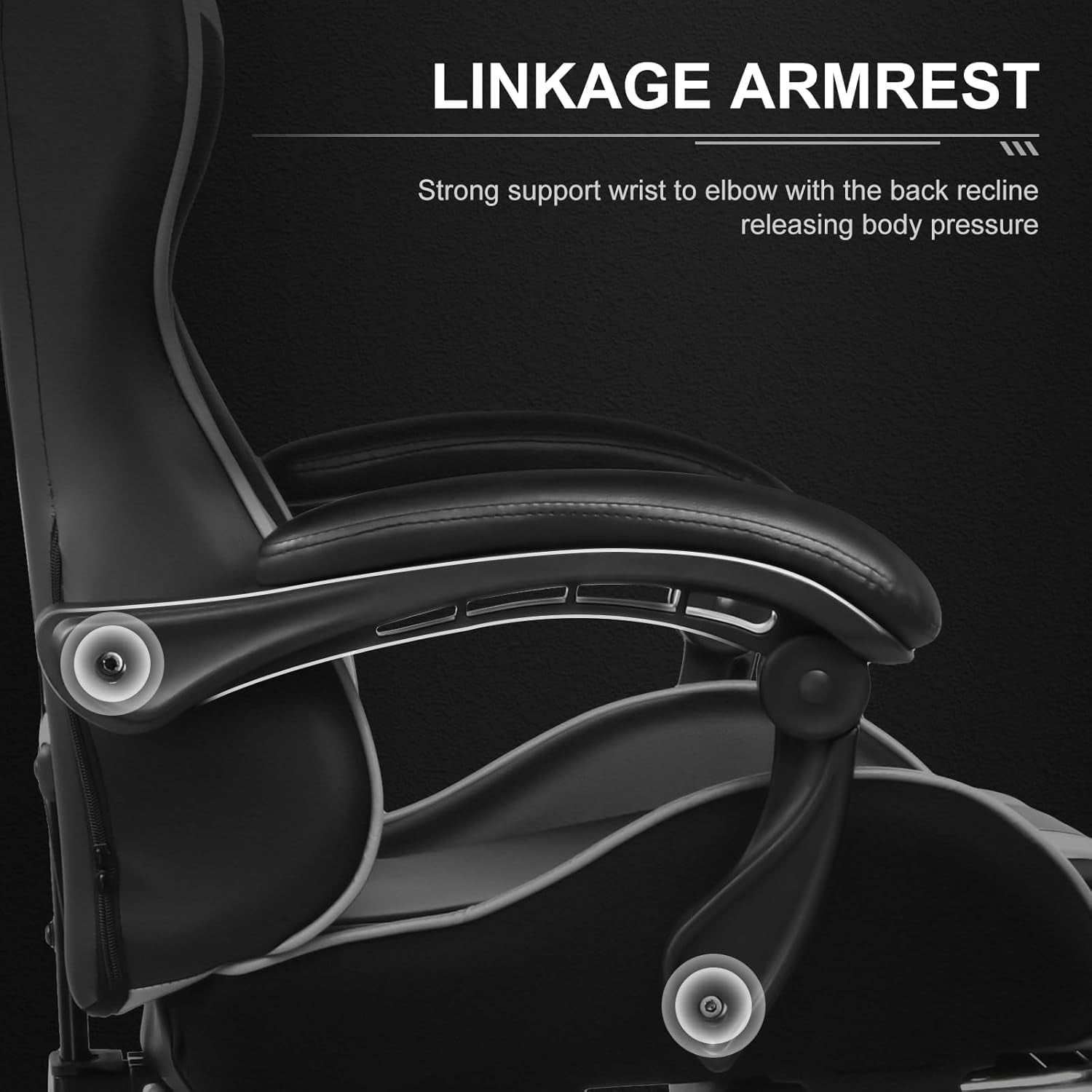 Gaming Chair, Computer Chair with Footrest and Lumbar Support, Height Adjustable Game Chair with 360°-Swivel Seat and Headrest and for Office or Gaming (Snow White)