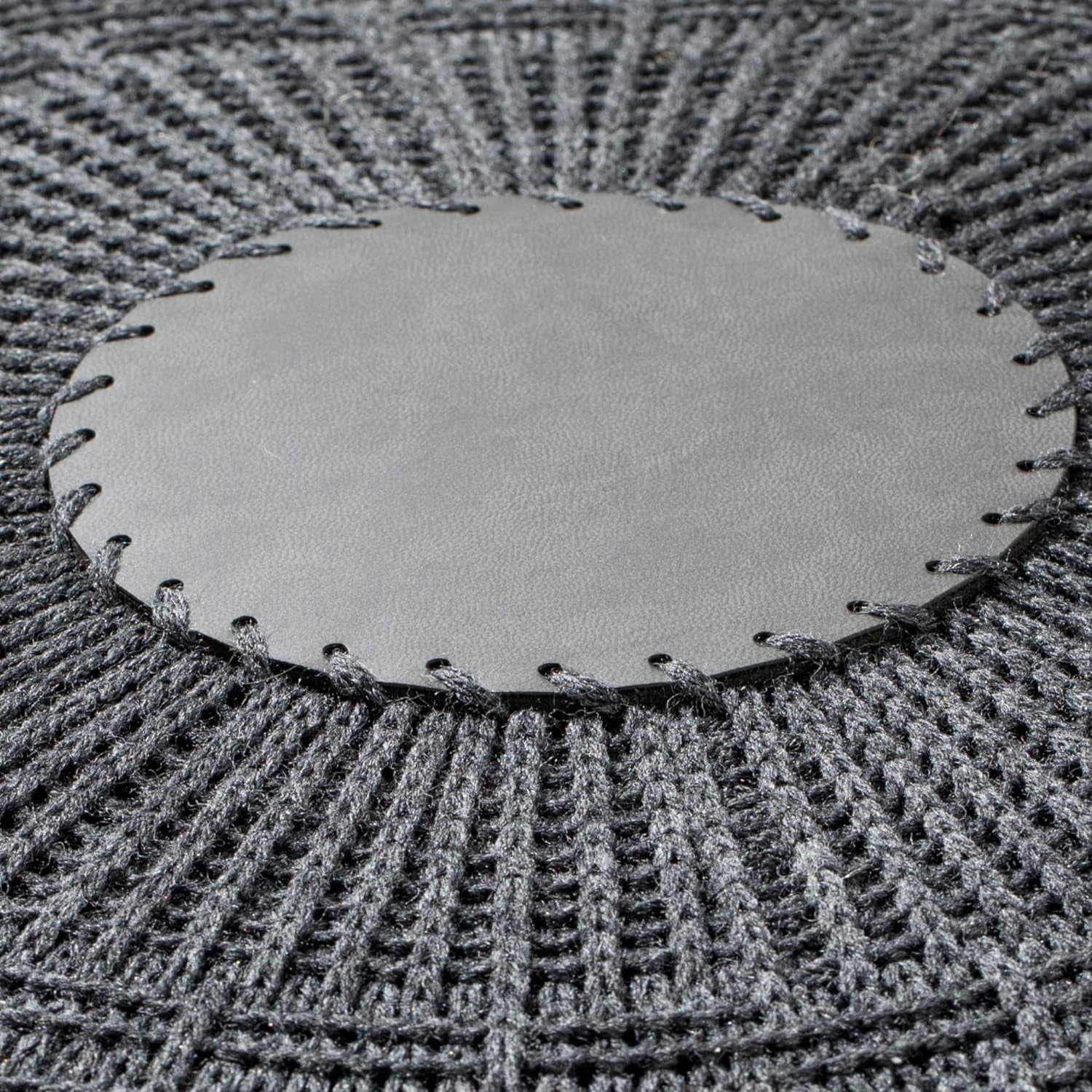 Large Ottoman Foot Stool, Knitted Foot Rest, round Pouf Chair, Modern Living Room Furniture Bean Bag, Room Decor, Bedroom Footstool, Boho Pouffe, Home Decor Poof, 20"W X 15"H, Anthracite